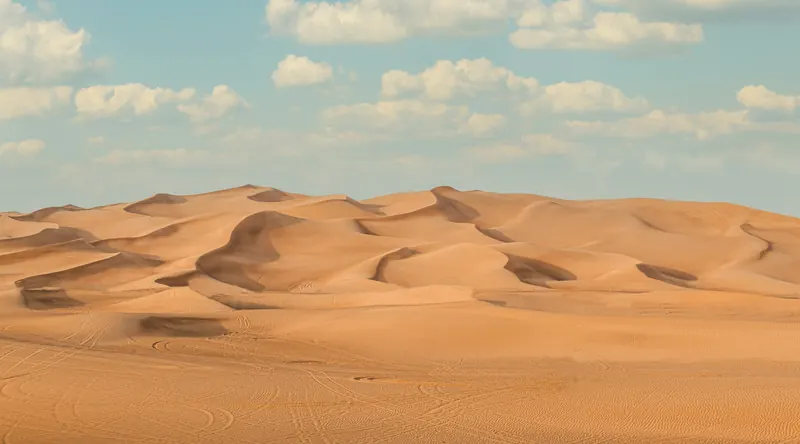 Golden desert dunes near Dubai